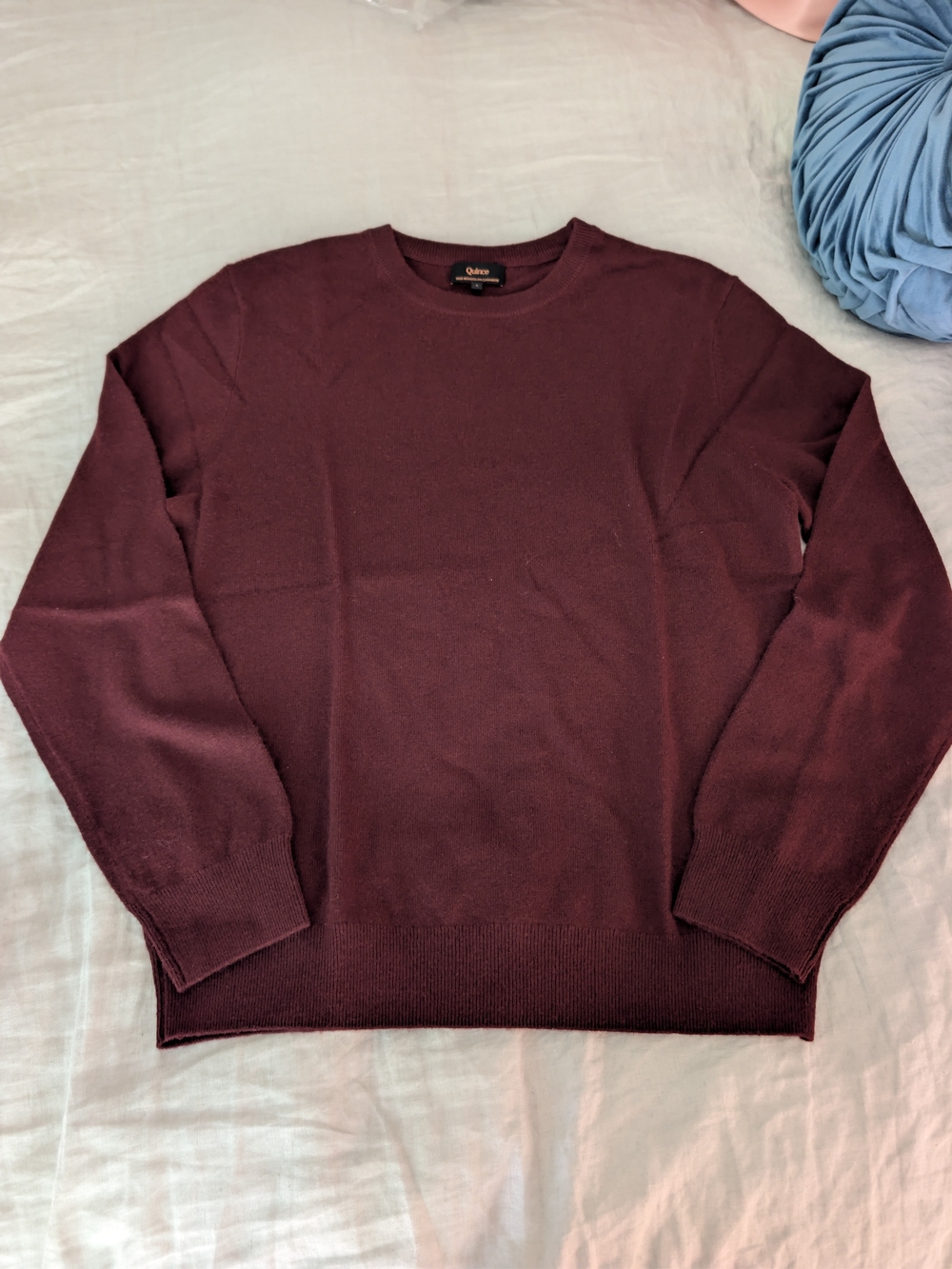 ​Quince Men’s 100% Mongolian Cashmere Crewneck Sweater Rich Burgundy L NWOT